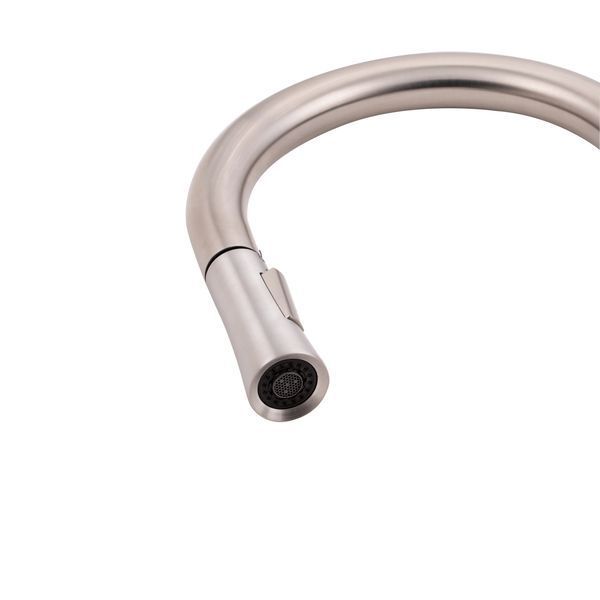Змішувач для кухні Qtap Evicka з висувним ізливом QTEVI91103UN Brushed Nickel PVD SD00042267 фото