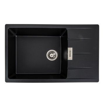Гранітна мийка для кухні Platinum 7850 ROMA матова (чорна) 000038109 фото