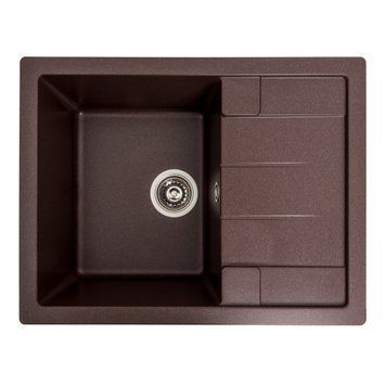Гранітна мийка для кухні Platinum 6550 INTENSO матова Мокко 000025106 фото