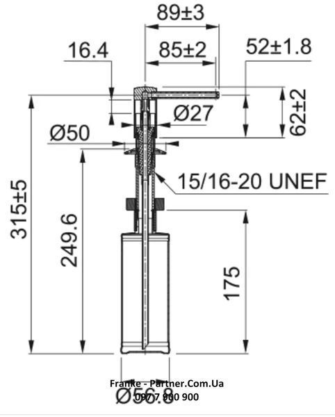 Дозатор миючих засобів Franke Comfort (119.0578.743) онікс 350 мл 119.0578.743 фото