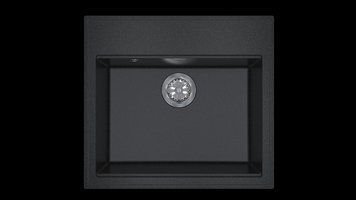 Квадратна гранітна кухонна мийка Sink Quality 1K6O Графіт 2094172678 фото