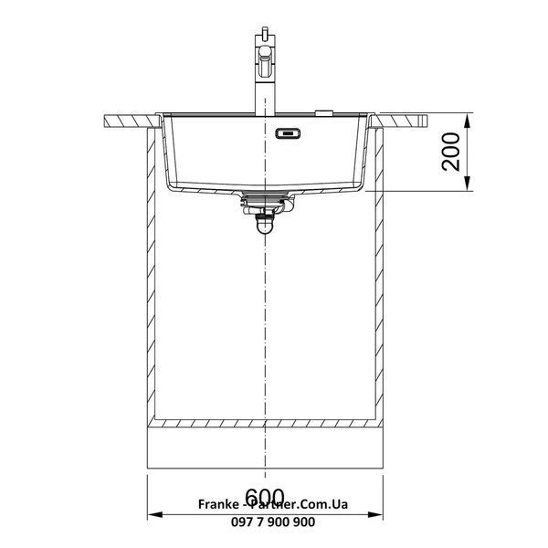 Кухонна мийка Franke Maris MRG 610-52 TL (114.0668.867) гранітна - врізна - колір Онікс 114.0668.867 фото