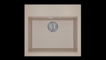 Квадратна гранітна кухонна мийка Sink Quality 1K6O Бежева 2094172679 фото