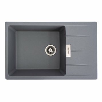 Гранітна мийка для кухні Platinum 7850 ROMA матова Сірий металік 000038106 фото
