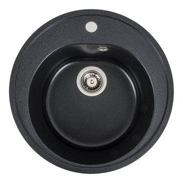 Гранітна мийка для кухні Platinum 510 LUNA матовий Карбон 000039262 фото