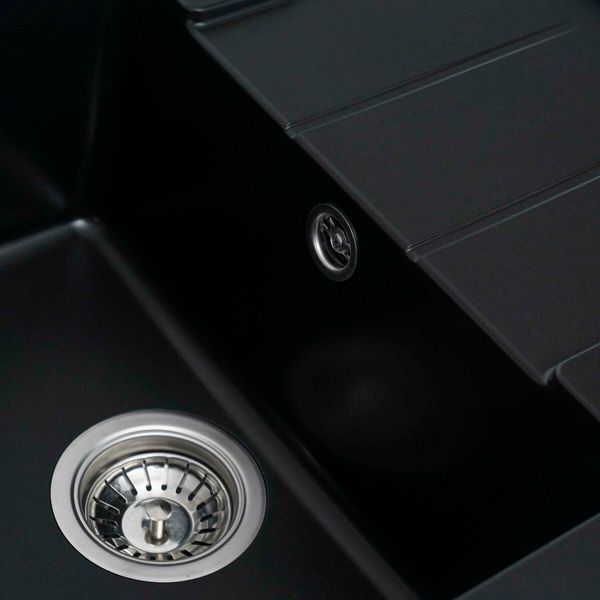 Гранітна мийка для кухні Platinum 6550 INTENSO матова Чорна 000025113 фото