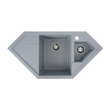 Гранітна мийка для кухні Platinum 9950 PANDORA матова Сірий металік 000025190 фото