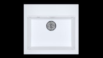 Квадратна гранітна кухонна мийка Sink Quality 1K6O Біла 2094172680 фото