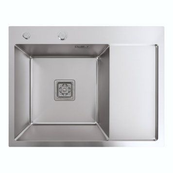 Мийка PVD Platinum Handmade 650x500x230 L нержавійка (квадратний сифон 3,0/1,0) 000037029 фото