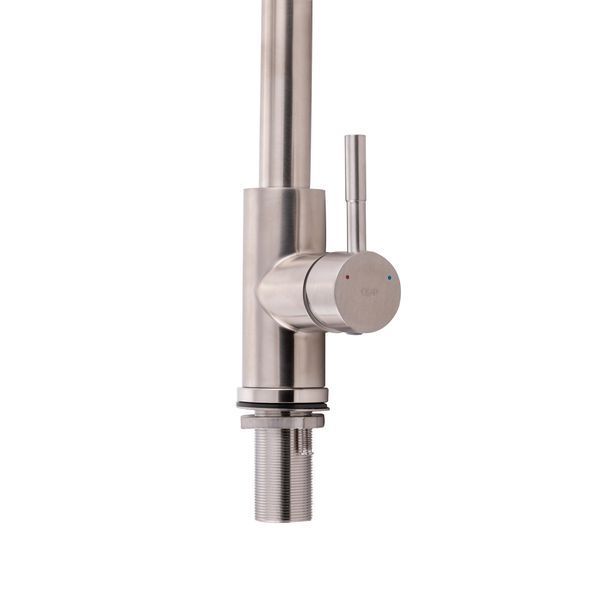 Змішувач для кухні Qtap Karuska з висувним ізливом QTKAR91103FN Brushed Nickel PVD SD00042273 фото
