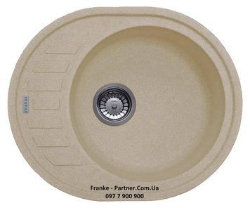 Кухонна мийка Franke Ronda ROG 611-62 (114.0381.071) гранітна - врізна - оборотна - колір Мигдаль 114.0381.071 фото