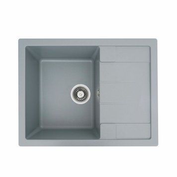 Гранітна мийка для кухні Platinum 6550 INTENSO матова Сірий металік 000025110 фото