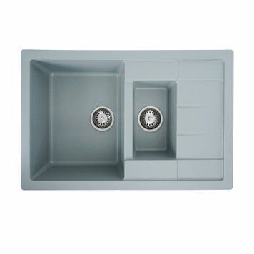 Гранітна мийка для кухні Platinum 7850W TOSKANA матова Сірий металік 000025174 фото