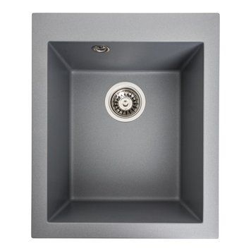 Гранітна мийка для кухні Platinum 4150 SOKIL матова (сірий металік) 000038339 фото