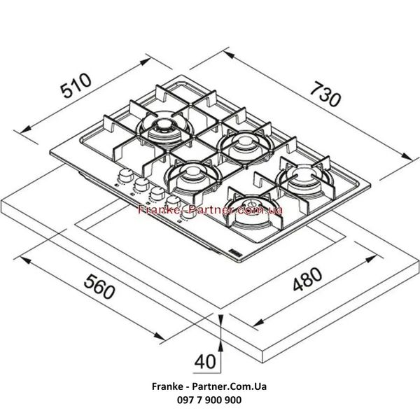 Газова варильна поверхня Franke Maris FHMA 755 4G DCL OA C (106.0554.411) Бежевий 106.0554.411 фото