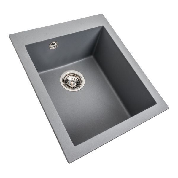 Гранітна мийка для кухні Platinum 4150 SOKIL матова (сірий металік) 000038339 фото