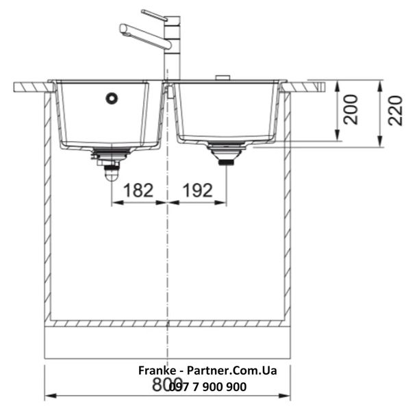 Кухонна мийка Franke Urban UBG 620-78 (114.0574.900) гранітна - врізна - колір Бежевий - (пластиковий коландер у комлекті) 114.0574.900 фото