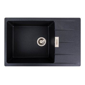 Гранітна мийка для кухні Platinum 7850 ROMA матовий Карбон 000039273 фото