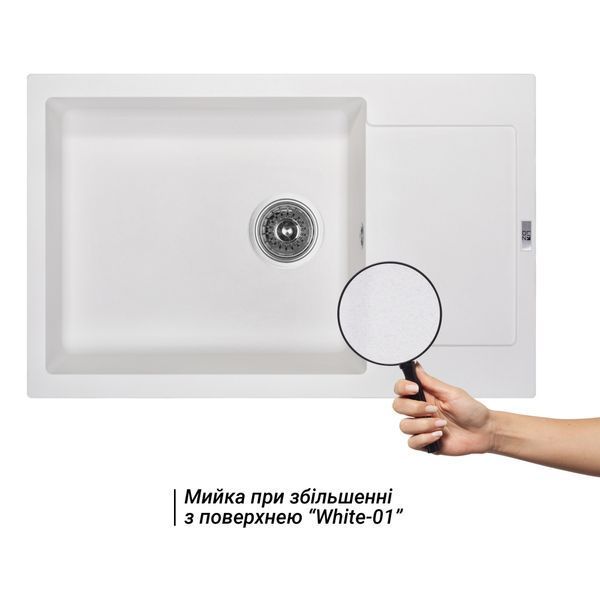 Кухонна мийка Lidz 781x510/200 WHI-01 (LIDZWHI01781510200) SD00044537 фото