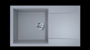 Гранітна кухонна мийка з крилом для сушки SinkQuality 1KDOL Сіра 2094223938 фото