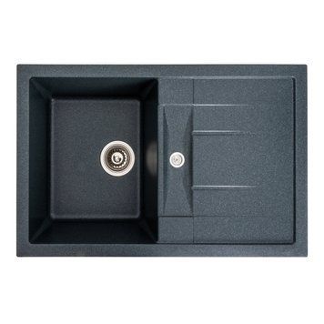 Гранітна мийка для кухні Platinum 7850 TROYA матова Антрацит 000027551 фото