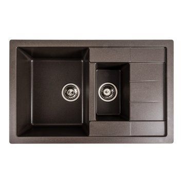 Гранітна мийка для кухні Platinum 7850W TOSKANA матова Темна скеля 000039660 фото