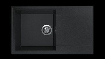 Гранитная кухонная мойка с крылом для сушки Sink Quality 1KDOL Графіт 2094223939 фото