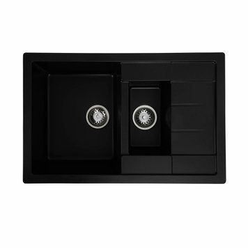 Гранітна мийка для кухні Platinum 7850W TOSKANA матова Чорна 000025177 фото