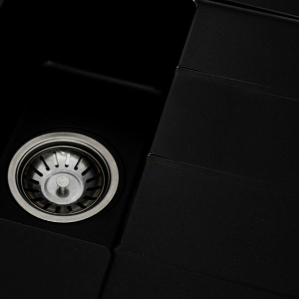 Гранітна мийка для кухні Platinum 7850W TOSKANA матова Чорна 000025177 фото
