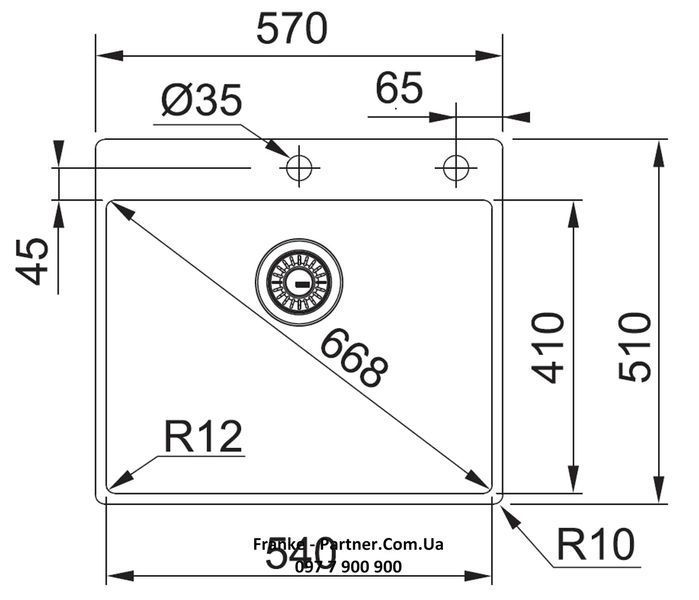 Кухонна мийка Franke Box BXX 210-54 TL (127.0369.295) нержавіюча сталь - монтаж врізний або у рівень зі стільницею - полірована 127.0369.295 фото
