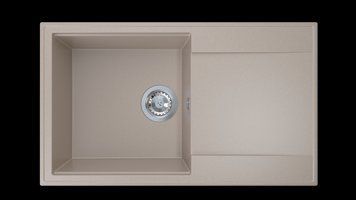 Гранітна кухонна мийка з крилом для сушки SinkQuality 1KDOL Бежева 2094223940 фото