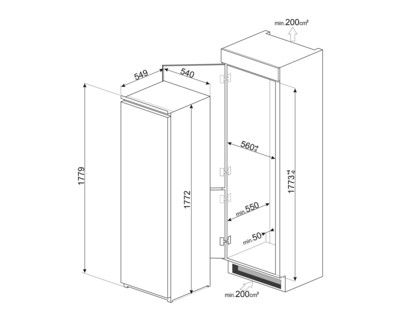 Холодильник вбудований Smeg - S 8 L 1721 F 13_39062 фото