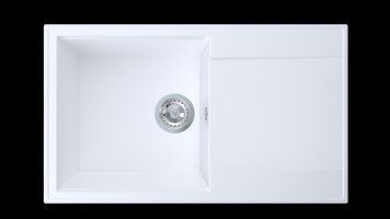 Гранітна кухонна мийка з крилом для сушки SinkQuality 1KDOL Біла 2094223941 фото