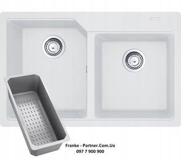 Кухонна мийка Franke Urban UBG 620-78 (114.0574.972) гранітна - врізна - колір Білий - (пластиковий коландер у комлекті) 114.0574.972 фото