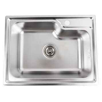 Кухонна мийка з нержавіючої сталі Platinum ДЕКОР 5845 (0,8/180 мм) 000019721 фото