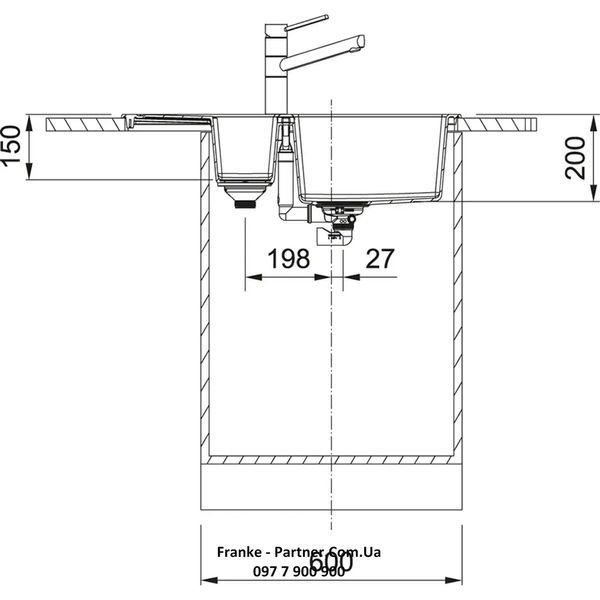 Кухонна мийка Franke Sirius 2.0 S2D 651-78 (143.0632.385) з тектонайта - врізна - оборотна - колір Чорний (2 отвори) 143.0632.385 фото