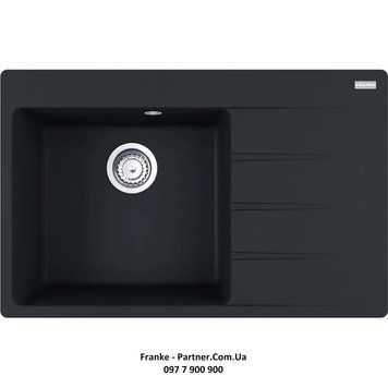 Кухонна мийка Franke Centro CNG 611-78 TL (114.0630.474) гранітна - врізна - крило праворуч - колір Чорний матовий 114.0630.474 фото