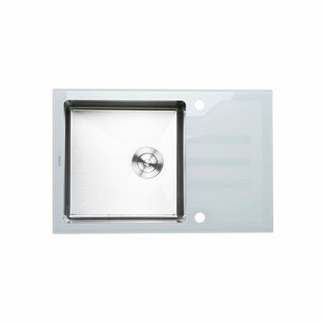 Кухонна мийка Platinum Handmade WHITE GLASS 780х510х200 000034807 фото