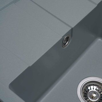 Гранітна мийка для кухні Platinum 5851 ARIA матова Сірий металік 000033273 фото