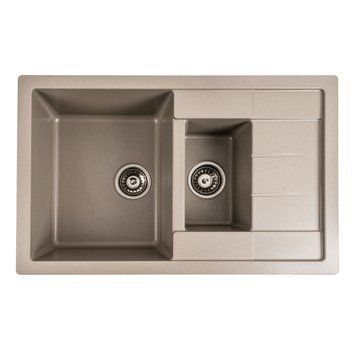 Гранітна мийка для кухні Platinum 7850W TOSKANA матовий Титан 000039661 фото