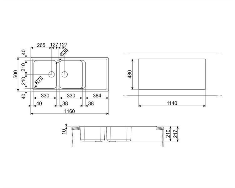Мийки гранітні Smeg LZ116CT LZ116CT фото