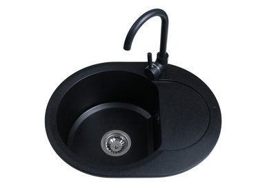 Кухонна мийка Bretta Round Black 81 фото