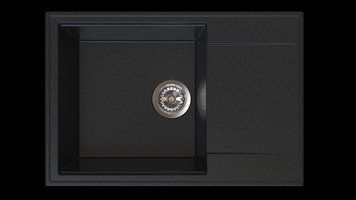 Гранітна кухонна мийка з коротким крилом для сушки SinkQuality 1KDO графітова 2094248729 фото