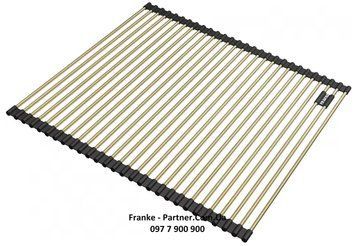Килимок для мийки Franke BXX/BXM/CXM Rollmat з логотипом, нержавіюча сталь F-Inox gold (золото) 468x440 мм 112.0655.343 112.0655.343 фото