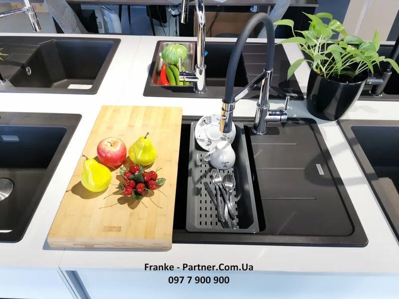 Кухонна мийка Franke Basis BFG 611-62 (114.0565.090) гранітна - врізна - оборотна - колір Сірий камінь 114.0565.090 фото