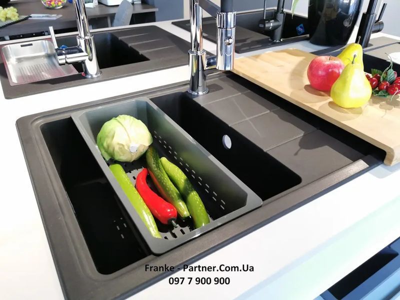 Кухонна мийка Franke Basis BFG 611-62 (114.0565.090) гранітна - врізна - оборотна - колір Сірий камінь 114.0565.090 фото