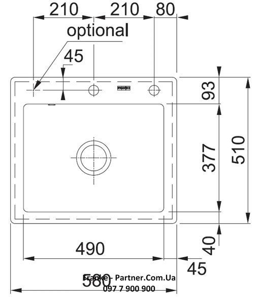 Кухонна мийка Franke Mythos MTK 610-58 (124.0335.851) керамічна - врізна - колір Онікс 124.0335.851 фото