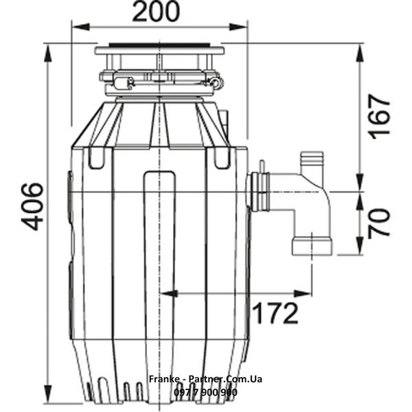 Подрібнювач харчових відходів Franke TURBO ELITE TE-125 (134.0535.242) потужність 1.25 к.с 134.0535.242 фото