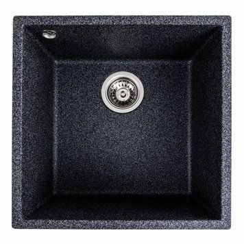 Гранітна мийка для кухні Platinum 4040 RUBA матовий Графіт 000040835 фото