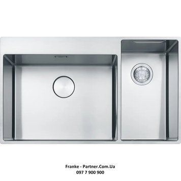 Кухонна мийка Franke BWX 220-54-27 TL WCR (127.0538.259) мала чаша праворуч нержавіюча сталь - монтаж врізний або у рівень зі стільницею - полірована 127.0538.259 фото